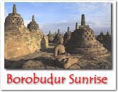 The Buddha statue in Borobudur temple.